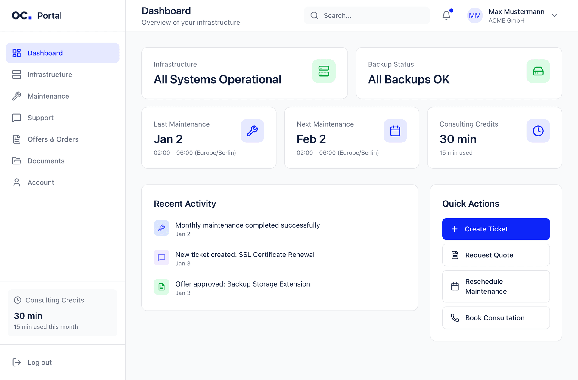OutaCloud Dashboard